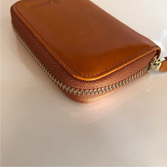 💰Kattee NWOT Leather Zipper 11 Slot Card / ID Holder in Smooth Caramel - Picture 5 of 6